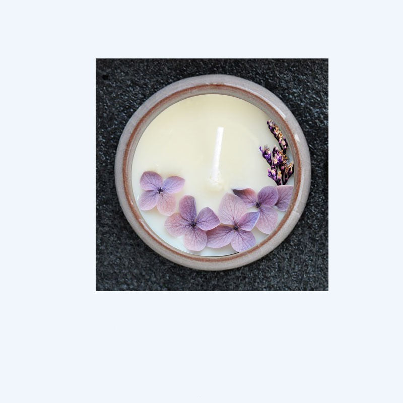 Handmade Ceramic Cup With Dried Flowers Scented Candles