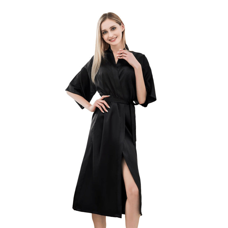 Chic Long Satin Robe For Women