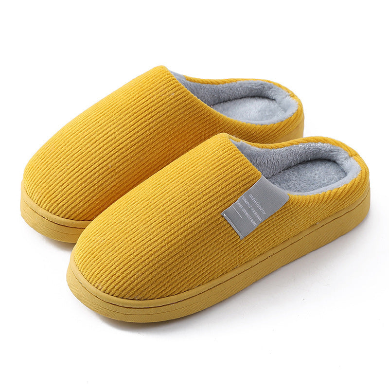 Indoor Corduroy Plush Home Slipper