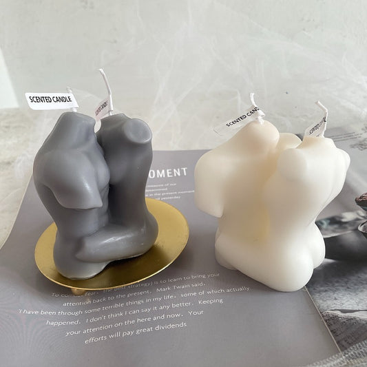 Handmade Male and Female Body Embrace Scented Candles