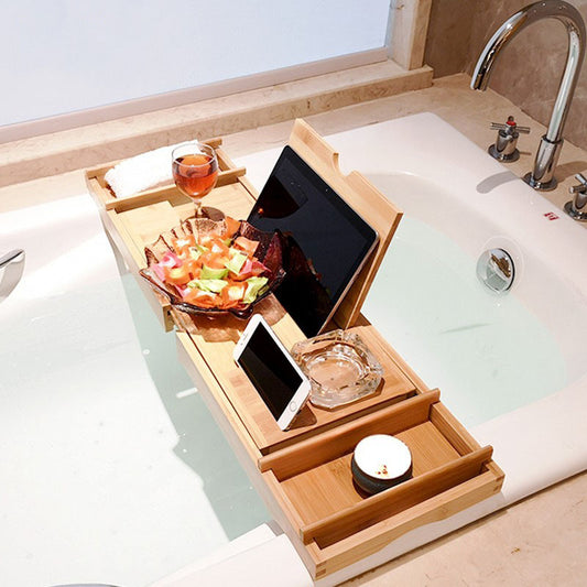 Quality Bamboo Wood Bathtub Rack Bath Tray