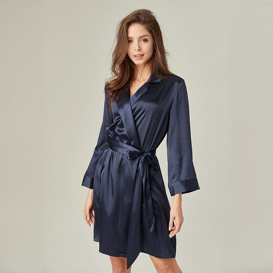 French Satin Silk Robe