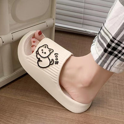 Cute Cat Bath Outdoor Indoor Slippers