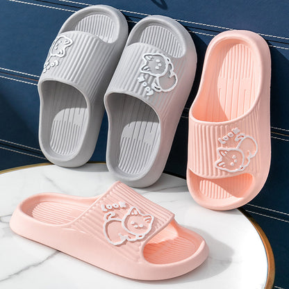 Cute Cat Bath Outdoor Indoor Slippers