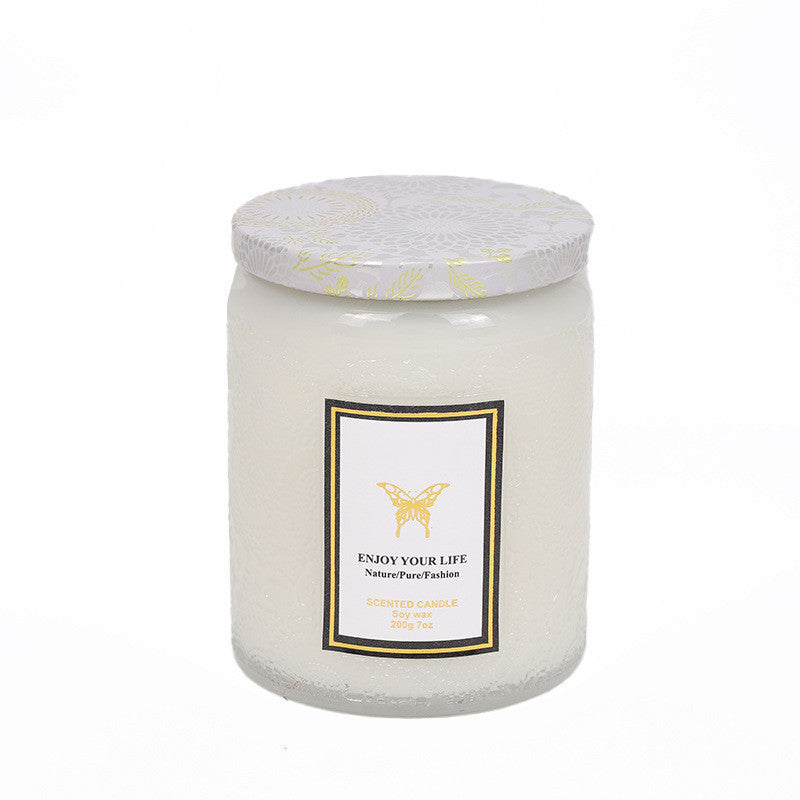 Luxury Handmade Scented Candles In Embossed Glass
