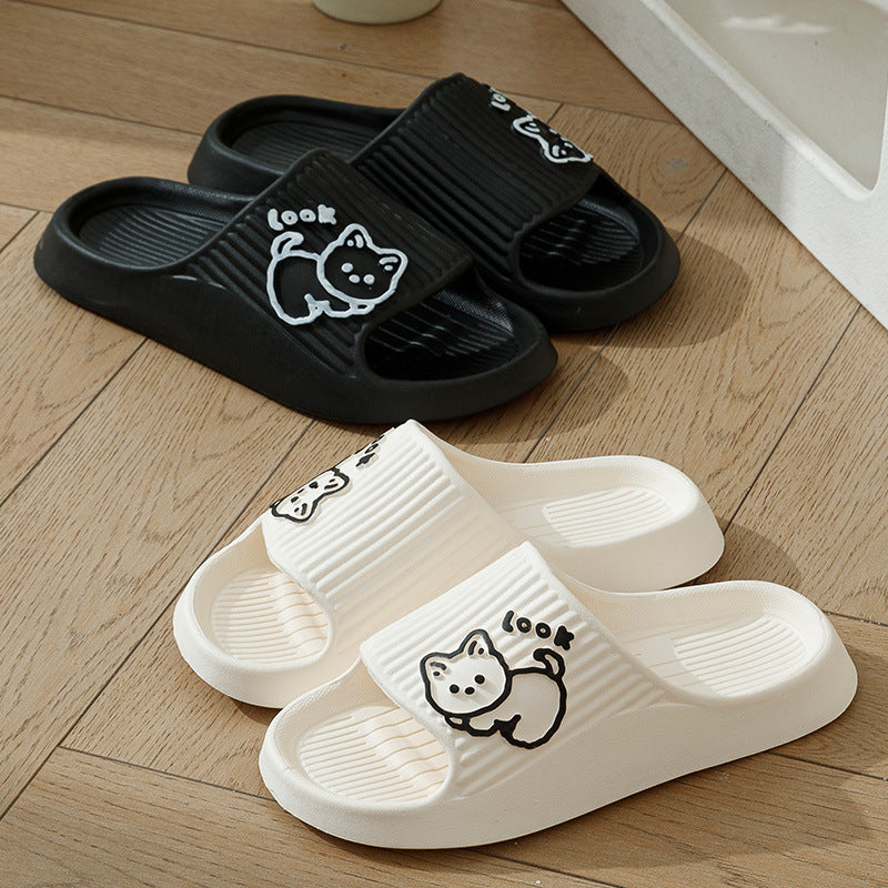 Cute Cat Bath Outdoor Indoor Slippers
