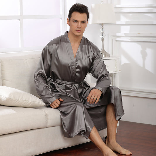 Men's Ultra-thin Cardigan Nightgown Robe