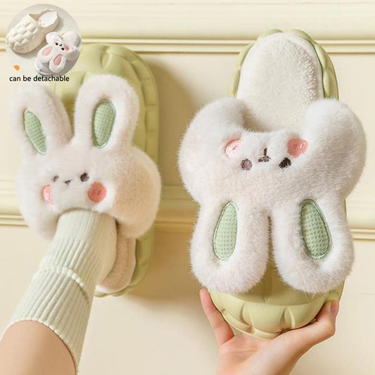 Cute Fuzzy Rabbit Indoor Slippers