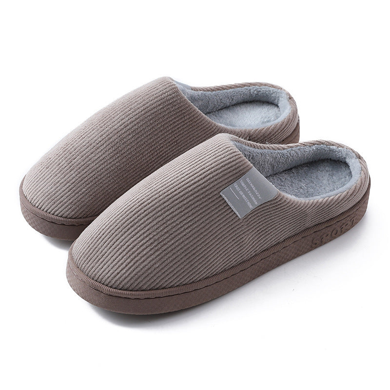 Indoor Corduroy Plush Home Slipper