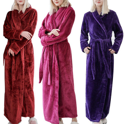 Warm Fleece Women Men Bath Robes