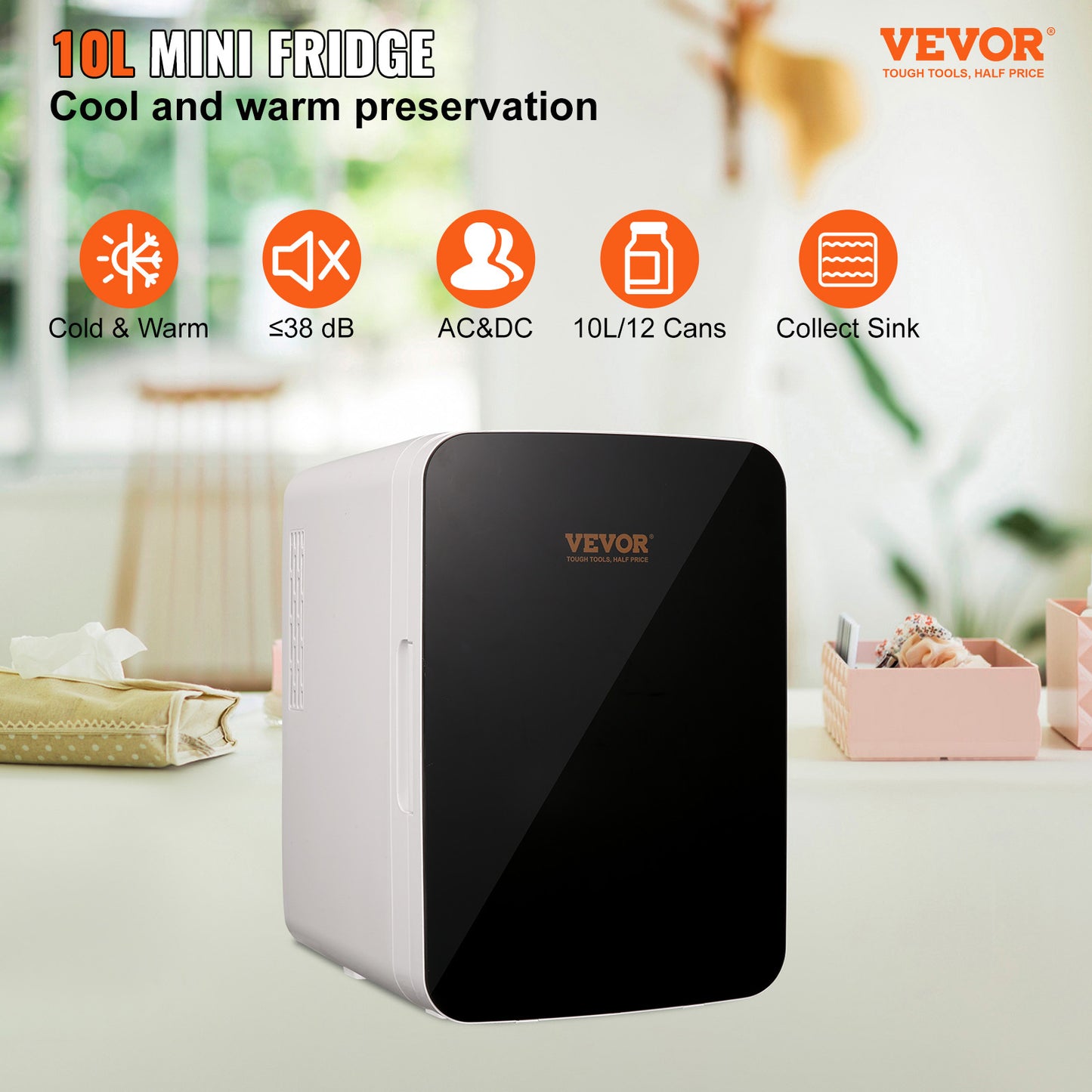 Vevor 10L Portable Skincare Mini Fridge
