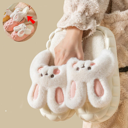 Cute Fuzzy Rabbit Indoor Slippers