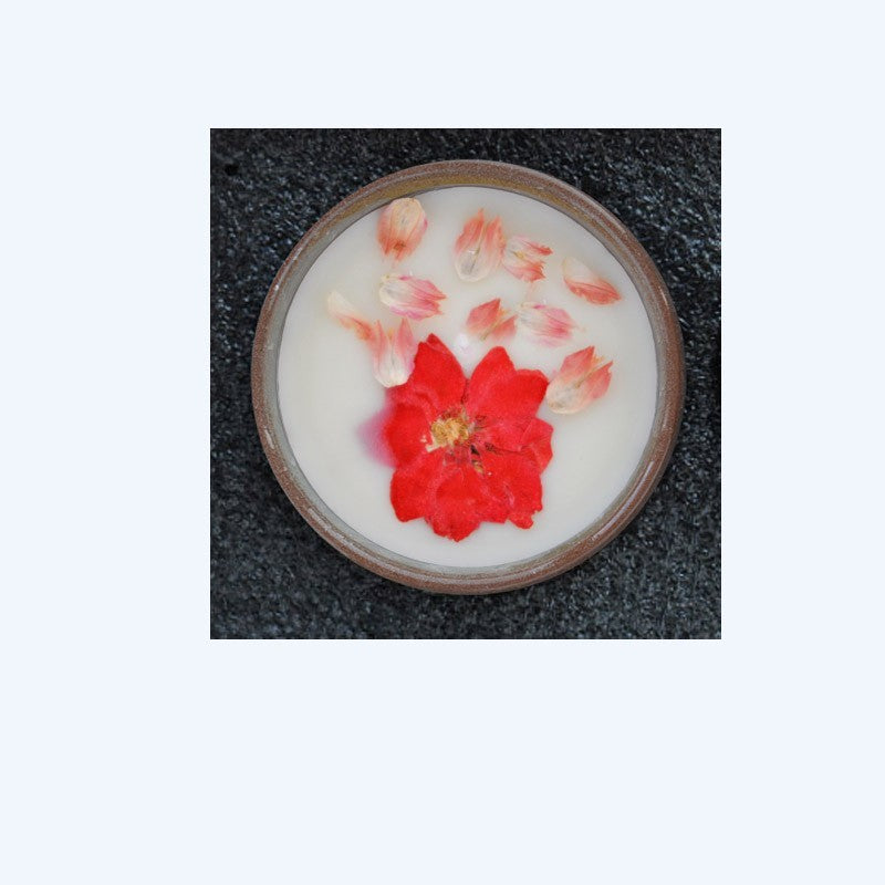 Handmade Ceramic Cup With Dried Flowers Scented Candles