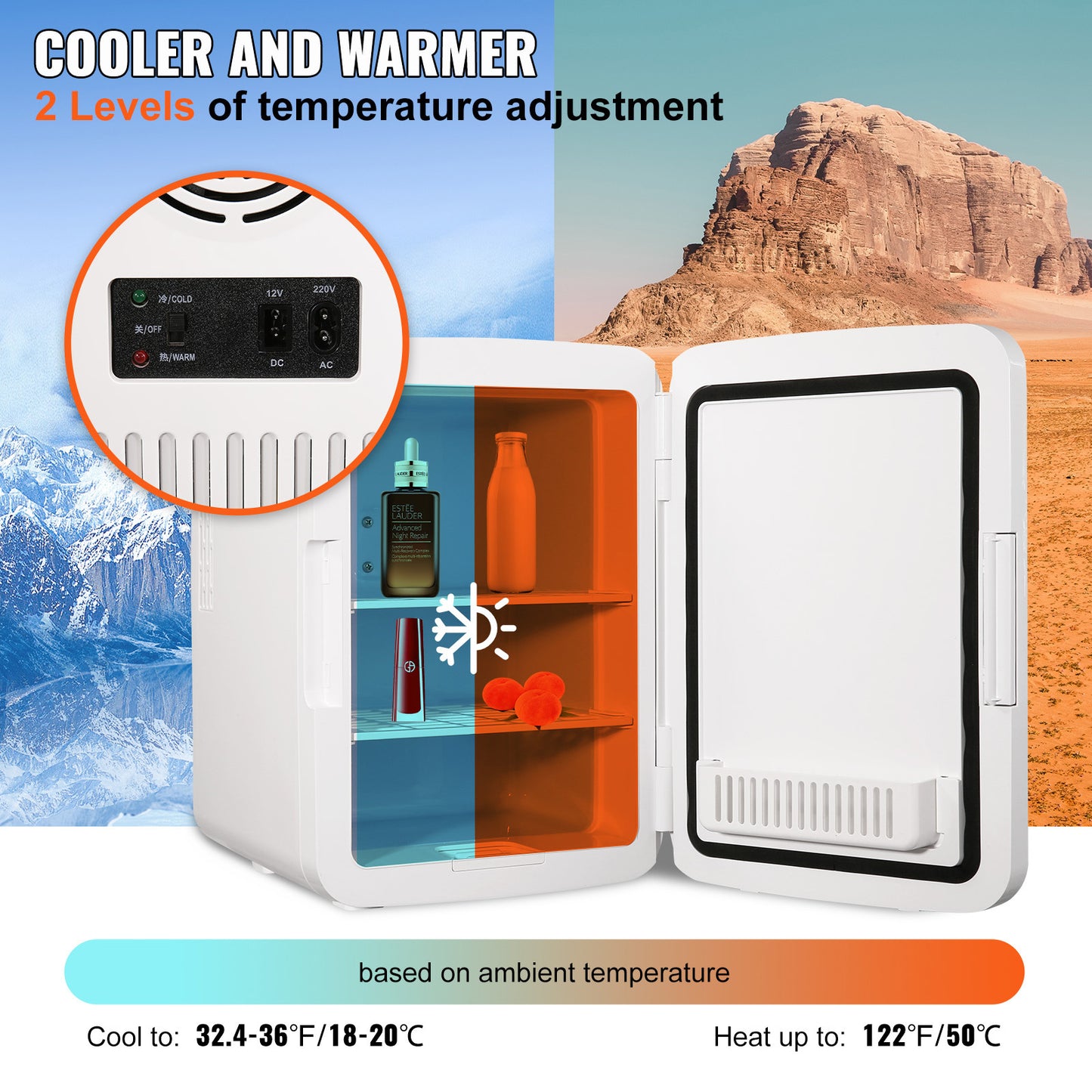Vevor 10L Portable Skincare Mini Fridge