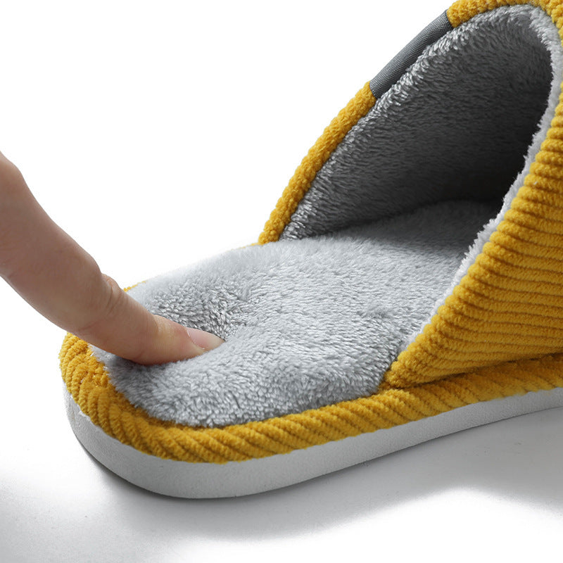 Indoor Corduroy Plush Home Slipper