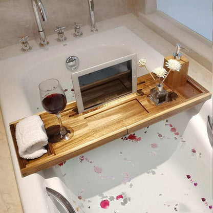 Quality Bamboo Wood Bathtub Rack Bath Tray