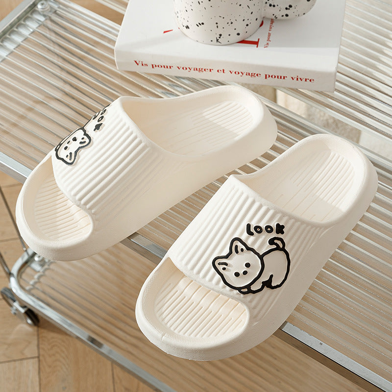 Cute Cat Bath Outdoor Indoor Slippers
