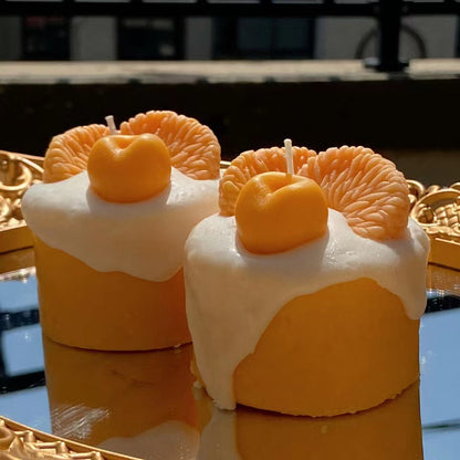 Handmade Cute Orange Fruit Cream Cupcake Scented Candles