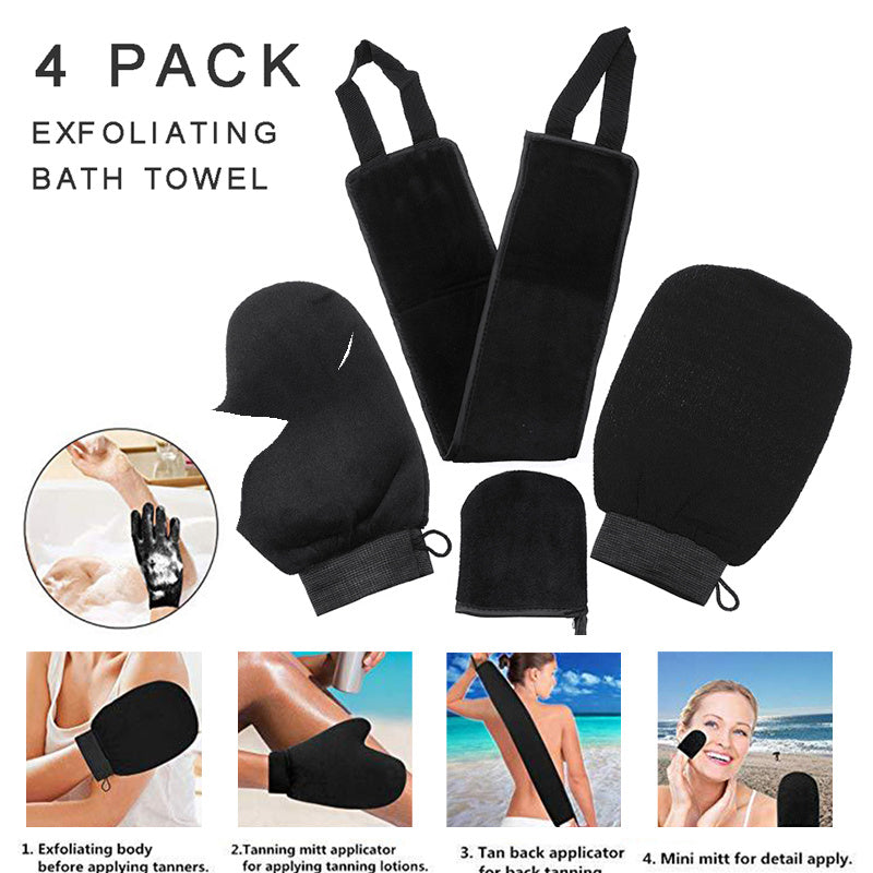 Exfoliating and Tanning Mitt Applicator 4 In 1 Set
