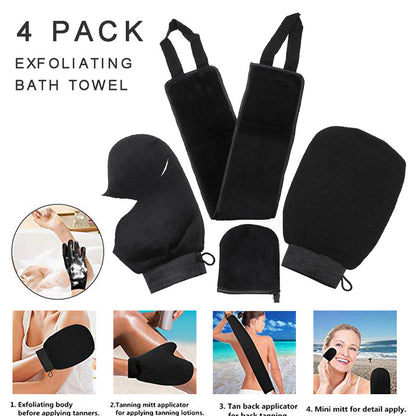 Exfoliating and Tanning Mitt Applicator 4 In 1 Set
