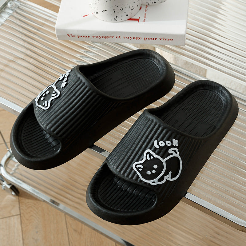 Cute Cat Bath Outdoor Indoor Slippers