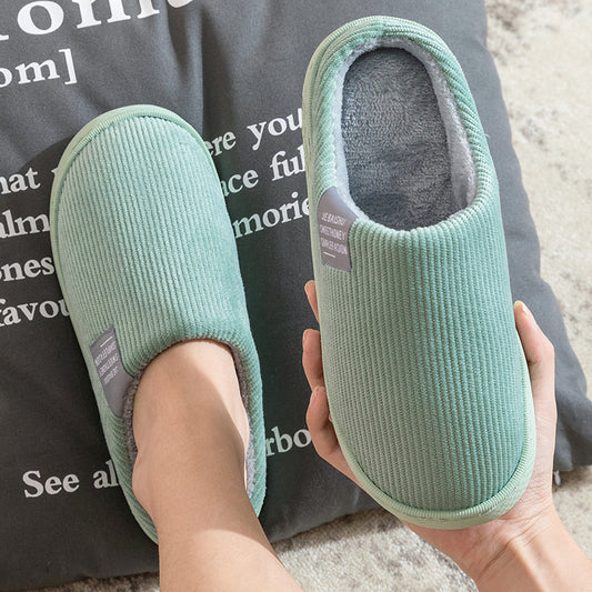 Indoor Corduroy Plush Home Slipper