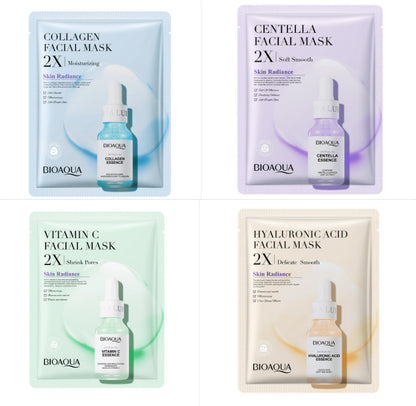 Collagen, Centella Asiatica, Hyaluronic Acid, and Vitamin C Sheet Mask