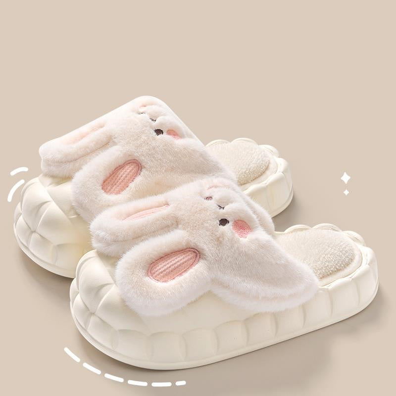 Cute Fuzzy Rabbit Indoor Slippers