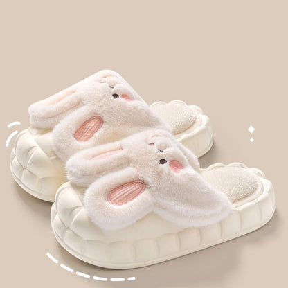 Cute Fuzzy Rabbit Indoor Slippers