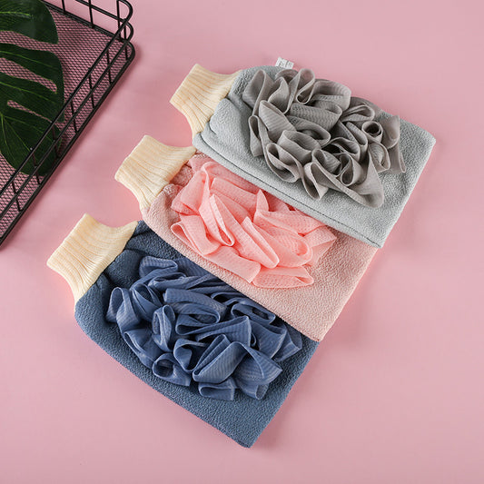 Double-sided Loofah Bath Towel And Gloves