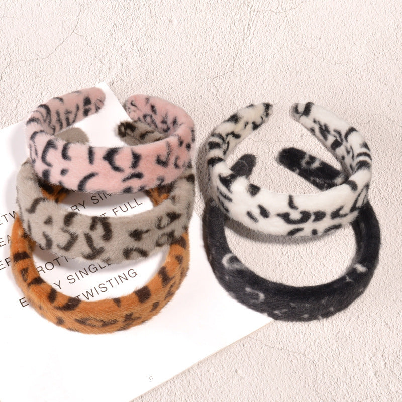 Leopard Print Fluffy Hairband