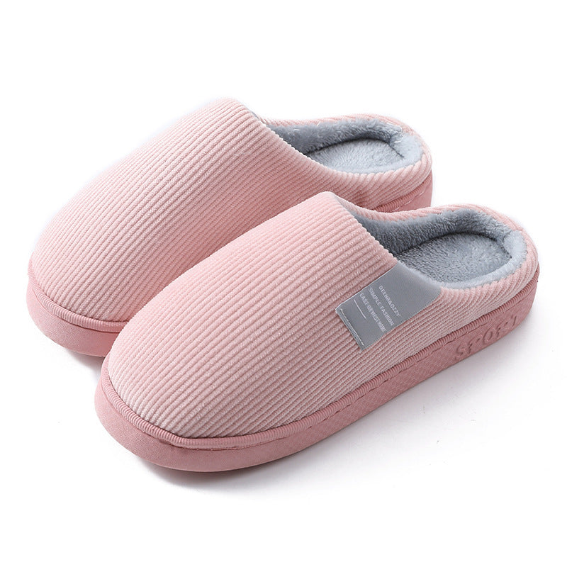 Indoor Corduroy Plush Home Slipper