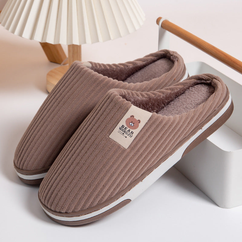 Bear Wangzu Striped Indoor Slippers