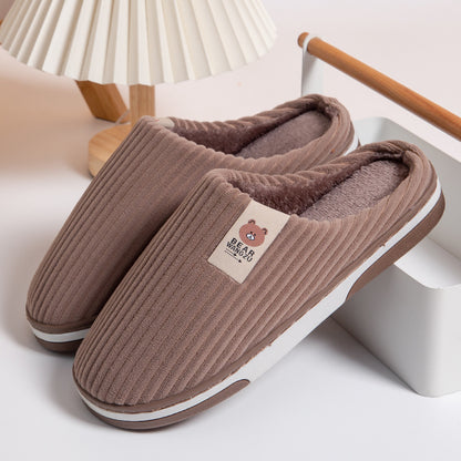 Bear Wangzu Striped Indoor Slippers