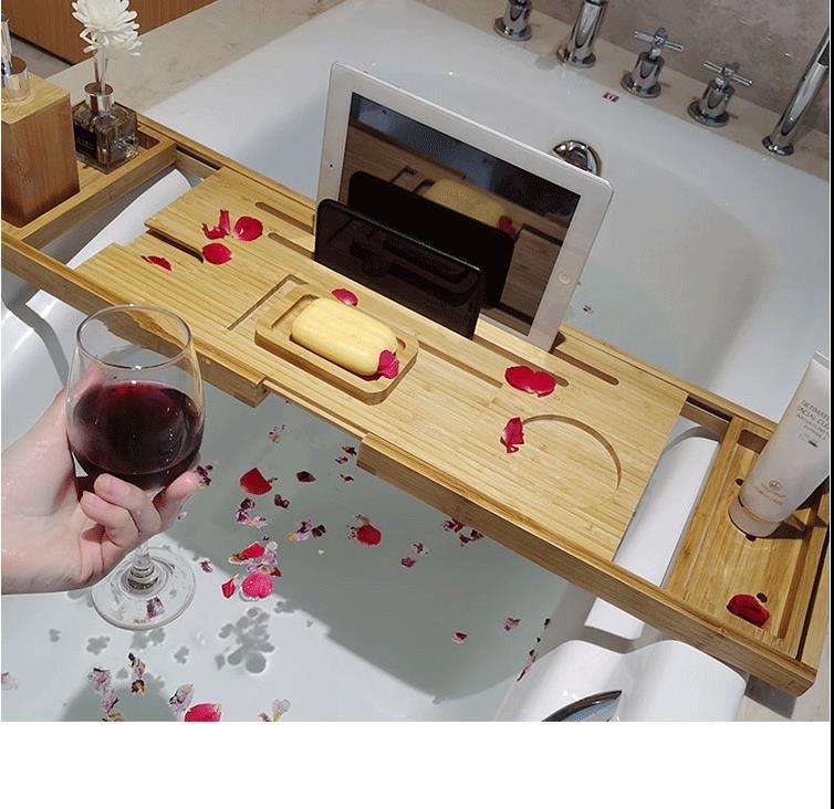 Quality Bamboo Wood Bathtub Rack Bath Tray