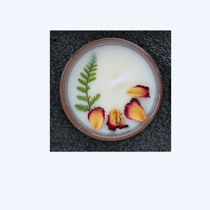 Handmade Ceramic Cup With Dried Flowers Scented Candles