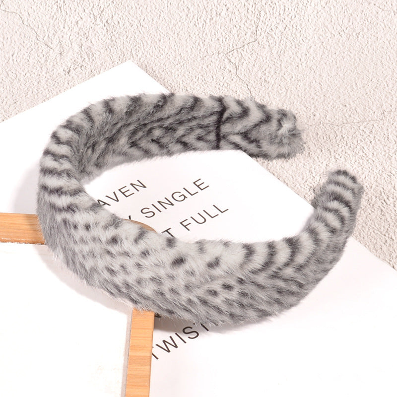 Leopard Print Fluffy Hairband