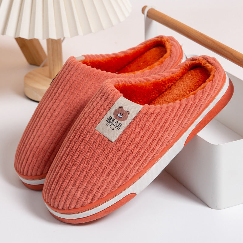 Bear Wangzu Striped Indoor Slippers