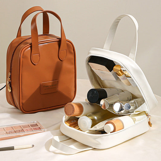 Luxury Leather Portable Cosmetic Bag