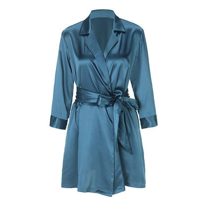 French Satin Silk Robe