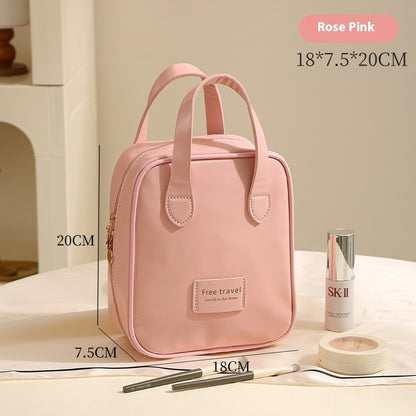 Luxury Leather Portable Cosmetic Bag