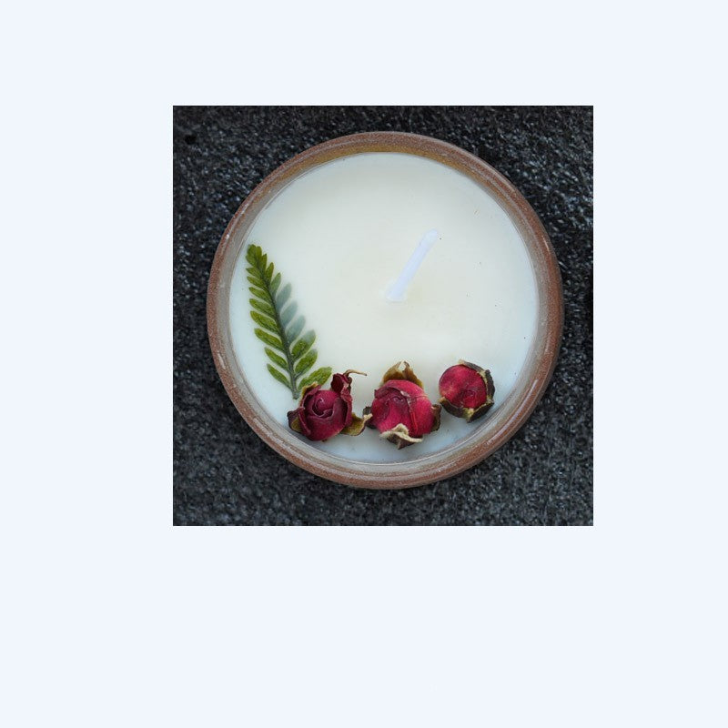 Handmade Ceramic Cup With Dried Flowers Scented Candles