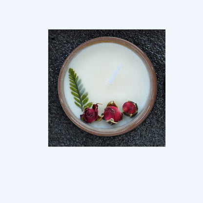 Handmade Ceramic Cup With Dried Flowers Scented Candles