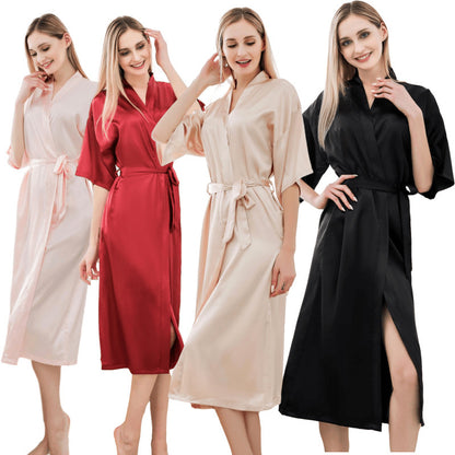 Chic Long Satin Robe For Women