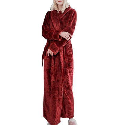 Warm Fleece Women Men Bath Robes