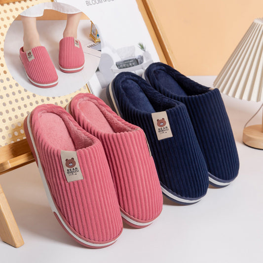 Bear Wangzu Striped Indoor Slippers