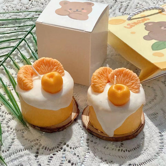 Handmade Cute Orange Fruit Cream Cupcake Scented Candles