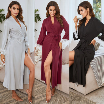 Ladies Lace Homewear Nightgown Robe