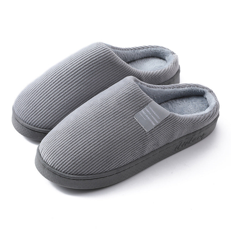 Indoor Corduroy Plush Home Slipper