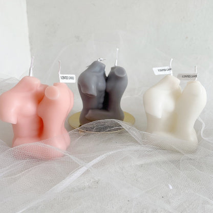 Handmade Male and Female Body Embrace Scented Candles